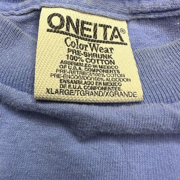 Vtg 90s Big Hed Designs Cartoon Fish Boston Single Stitch Blue Size XL - Picture 6 of 7